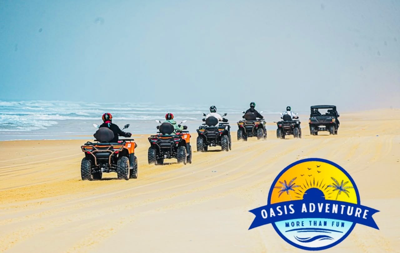 Convoi Oasis Adventure sur la plage de Saly